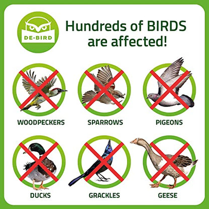 De-Bird Scare Tape - Weatherproof Reflective Tape - Seagull Reflective Ribbon for Balcony & Patio Deterrent - Reusable Goose Deterrent Scare Ribbon - 125 Ft Roll, Garden Style - size: 125 Ft Roll