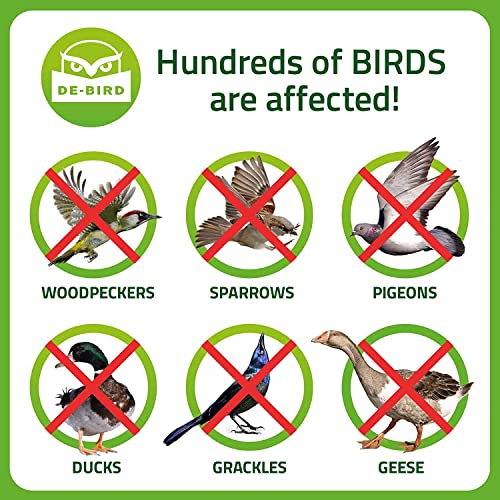 De-Bird Scare Tape - Weatherproof Reflective Tape - Seagull Reflective Ribbon for Balcony & Patio Deterrent - Reusable Goose Deterrent Scare Ribbon - 125 Ft Roll, Garden Style - size: 125 Ft Roll