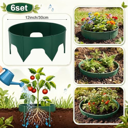 Ripeng 30 Pcs Plant Grow Rings 12 Inch, 6 Adjustable with Stakes Mallet - size: 12 Inch