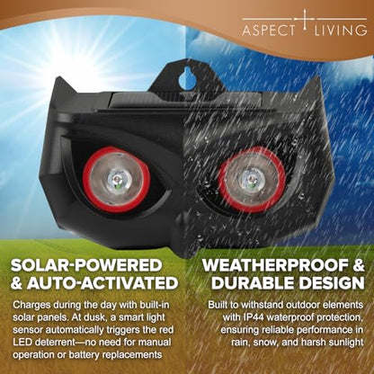 4 Pack Solar Animal Repellent Lights with Flashing Red LEDs