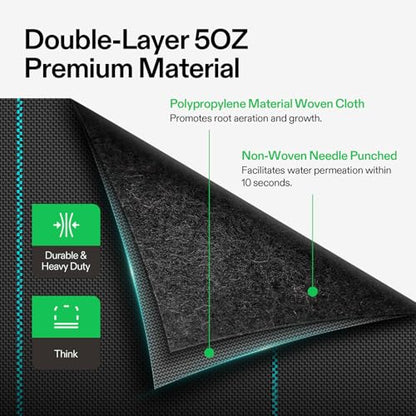 VIVOSUN Premium Weed Barrier Landscape Fabric Heavy Duty 6ftx300ft - size: 6×300FT