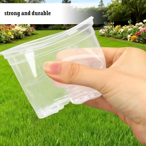 24 Pcs 4/5/6/7/8/9 Inch Clear Nursery Pots with Drainage Holes