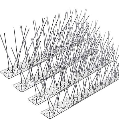 PANGCH Bird Spikes,Stainless Steel Bird Spikes Metal Bird Spikes Fence Spikes Easy to Install - 5 Strips 4.1 Feet Coverage - size: 4.1 Feet