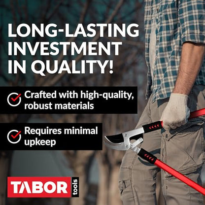 TABOR TOOLS GG11A Bypass Lopper with Compound Action, 30 Inch Tree Trimmer & Branch Cutter, Heavy Duty Tree Pruner with 1 3/4 Inch Cut Capacity, Delivers Clean Cuts with Ease - style: GG11A 30 Inch Bypass Lopper