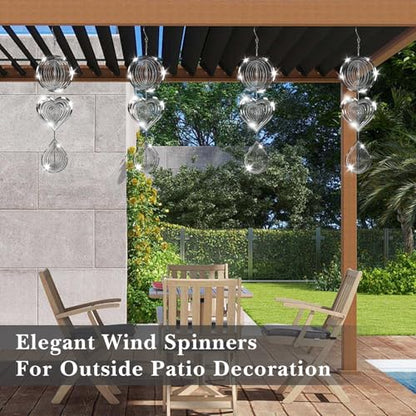 CHONOVO Stainless Steel Reflective Device, Round Bird Devices Set Highly Reflective 3D Wind Spinners Outdoor Garden Decor for Outside Window Roof Yard Orchards 12 Discs 4 Pcs - size: (Round+Heart+Waterdrop) 12 Discs 4 Pcs