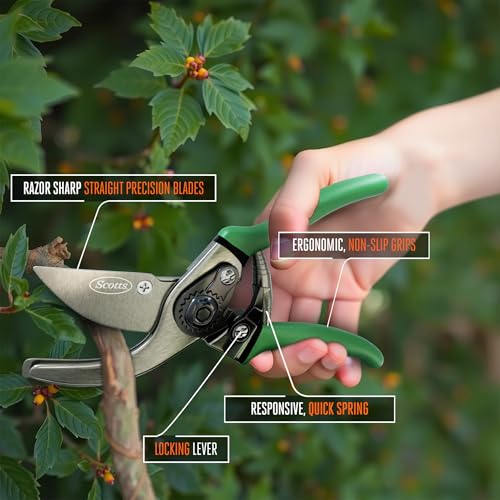 Scotts 2-Piece Pruning Shears Set – Includes 8 in. Bypass Pruner for Live Plants and 8 in. Anvil Pruner for Dry Stems – Sharp Carbon Steel Blades and Comfort Grip Handles for Garden and Yard Use - style: Anvil & Bypass Pruning Kit