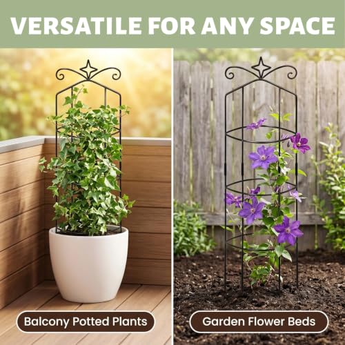 Plant Trellis for Climbing Plants Indoor 2Pcs Small Garden Trellis for Potted Plants Sturdy Metal Houseplant Support 33in Taller Plant Trellis for Monstera pothos lvy Vine