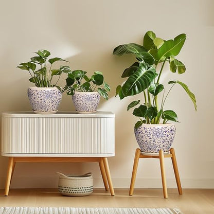 6 Inch Plant Pot, Ceramic Planters for Snake Plants, Retro Blue - color: Retro Blue, size: 6 Inch
