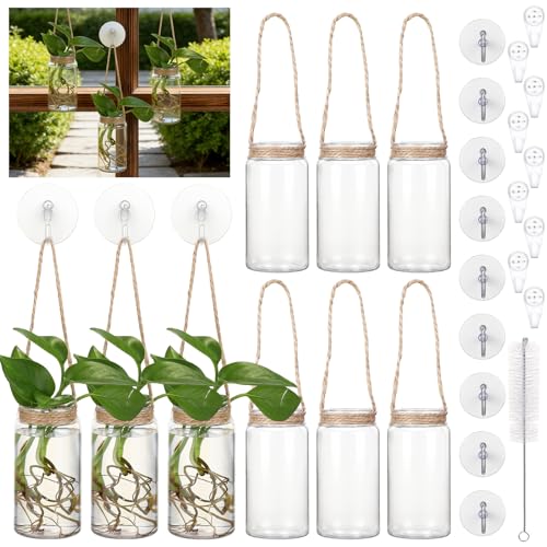 Baderke 9 Set Window Hanging Propagation Stations 3.54'' Plastic Vases - style: Stylish