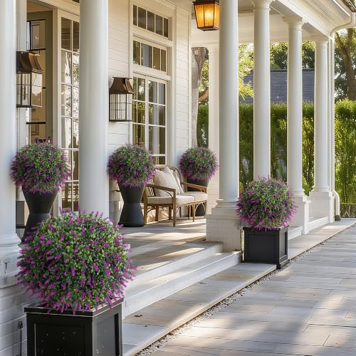 HyeFlora 26'' Artificial Topiary Ball Trees with Lavender 2 Pack (Fuchsia) - color: Ball Shaped-fuchsia