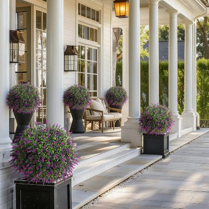 HyeFlora 26'' Artificial Topiary Ball Trees with Lavender 2 Pack (Fuchsia) - color: Ball Shaped-fuchsia