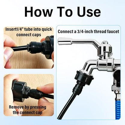 6 Pack 3/4" Female to 1/4" Quick Connect Drip Irrigation Faucet Adapter - size: 6Pack 3/4" to 1/4" drip irrigation adapter