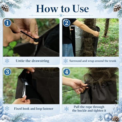 2 Pcs Winter Palm Tree Trunk Protector, 3-Layer Tree Trunk Insulation Cover