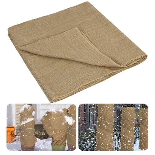 ANPHSIN 40ftx40in Natrual Burlap Plant Covers Freeze Protection - size: 40ft