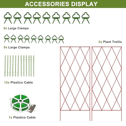 Cucumber Trellis 2 Pack,Foldable A-Frame Garden Trellis - color: Garnet Red, size: 39.4" H