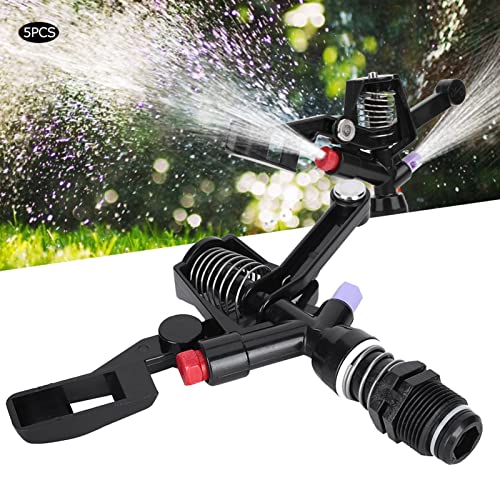 Haofy Impact Sprinkler, 5PCS Garden Impulse Sprinkler, 3/4in DN20 Male Thread, Black