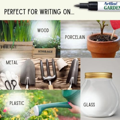 Artline Garden Marker | Water Resistant | Quick Dry Ink Great For Outside Use (4 Markers)