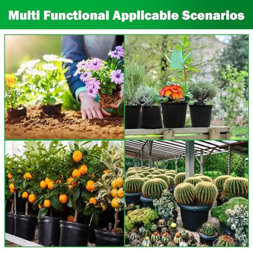 2 Gallon Nursery Pots for Plants, Sturdy Plastic Planter Pots with Drainage Holes, Pots for Seedlings, Succulents - size: 10 Pcs 2 Gallon