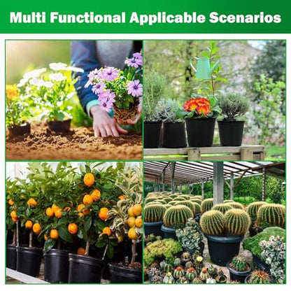 2 Gallon Nursery Pots for Plants, Sturdy Plastic Planter Pots with Drainage Holes, Pots for Seedlings, Succulents - size: 10 Pcs 2 Gallon