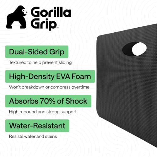 GORILLA GRIP® Extra Thick Foam Kneeling Pad for Gardening, 17.5x11 Black - color: Black