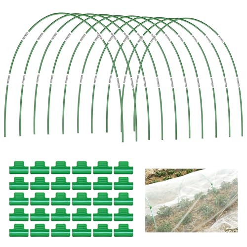 50 PCS Rust-Free Garden Hoops for Raised Beds With Garden Netting Clips - size: 50PCS