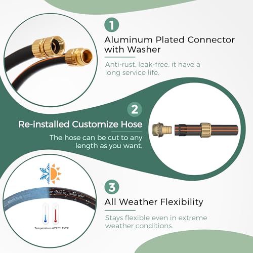 Giraffe Tools Garden Hose 5/8", 75ft Water Hose Heavy Duty - size: 75FT Male Female
