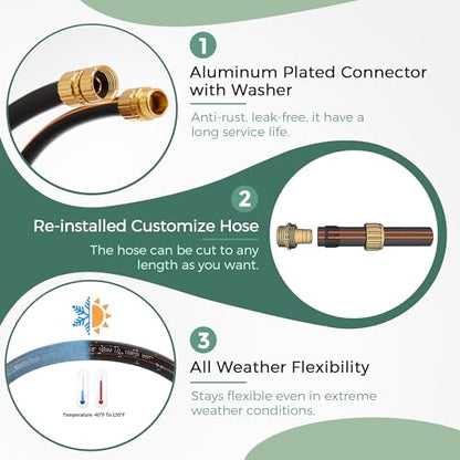 Giraffe Tools Garden Hose 5/8", 100ft Water Hose Heavy Duty - size: 100FT Male Female