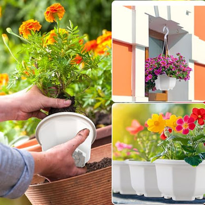 Roshtia 24 Pcs Hanging Planter Pot with Hook, Ceramic White, 5 Inch - color: Ceramic White, size: 5 Inch