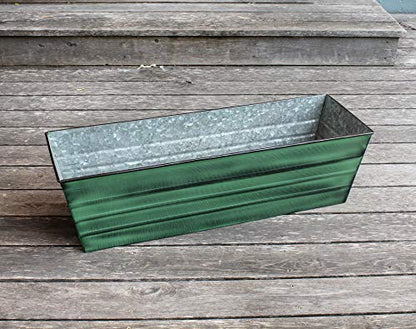 Achla Designs Galvanized Window Flower Box Planter-Green-Large (35.5" L x 11" W x 9.5" D) - color: Green, size: Large