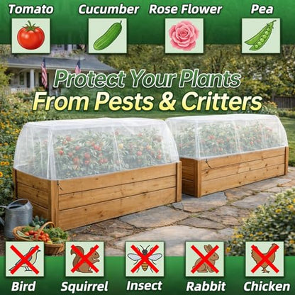 2 Pack Garden Netting for 4 x 2 x 1 FT Raised Beds - size: 4.92 x 2.29 x 1.47 FT
