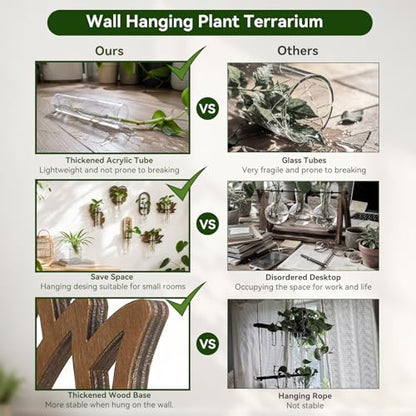 Artilady Plant Propagation Station Wall Hanging, Planter Terrariums Tube - color: Lotus