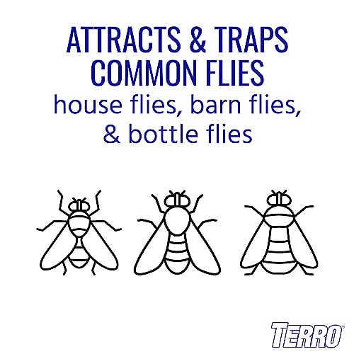 TERRO T380 Outdoor Reusable Fly Magnet Fly Trap - Poison Free Trap with Bait,(Pack of 6) - size: 6 Pack