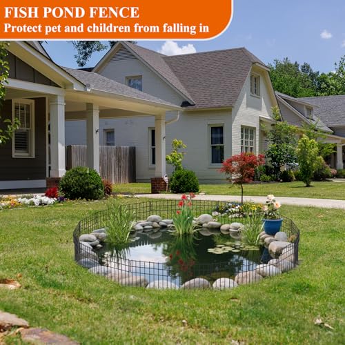 Garden Fence 28.2 FT x 12" H, Decorative Metal Border for Flower Beds - size: 26 Square Panels-28.2ft(L)x13"(W)