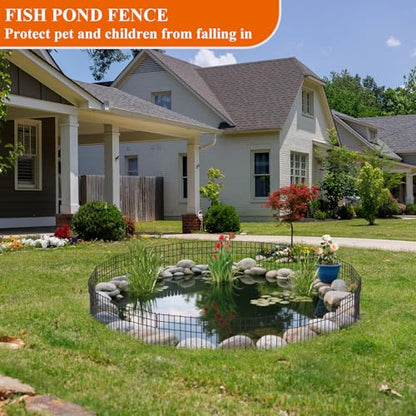 Garden Fence 28.2 FT x 12" H, Decorative Metal Border for Flower Beds - size: 26 Square Panels-28.2ft(L)x13"(W)