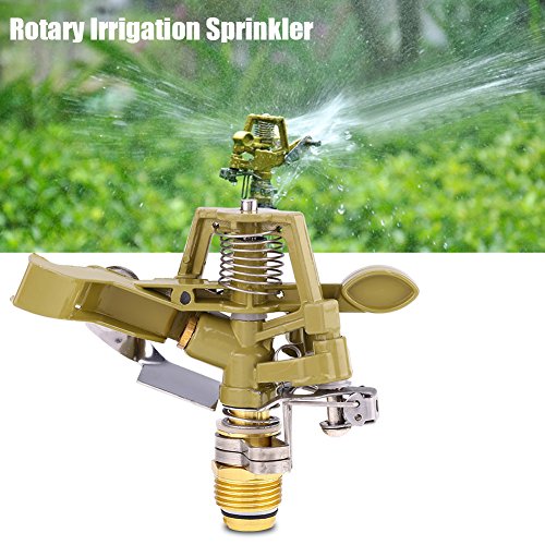 Impact Sprinkler Head, 1/2 Inch Impulse Sprinkler Heavy Duty Water Sprinkler Head Lawn Watering Sprinkler Sprayer Zinc Alloy Adjustable 360° Large Area Coverage Pattern for Patio Garden 10~18 Distance