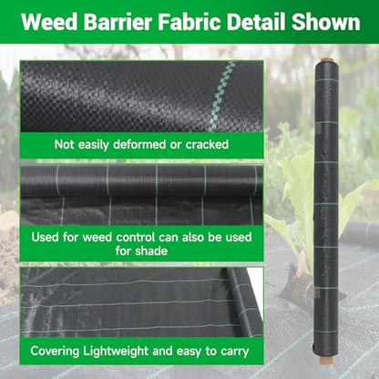 Weed Barrier Fabric Planting Cover - 4 x 300 FT Heavy Duty Landscape Fabric Ground Cover Block for Outdoor Planting - size: 4 x 300 FT