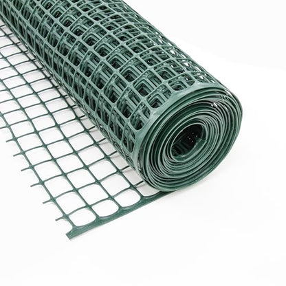 Heavy-Duty Plastic Mesh Netting, Green, 35.4 x 197 in (90cm x 5m), 25mm Grid, Recycled Plastic, Cut-to-Size, Multi-Purpose for Gardening & Fencing - size: 0.98 in (25mm)
