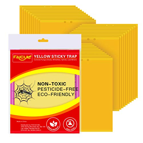 Faicuk Yellow Dual-Sided Sticky Fly Traps for Plant Insect, 30 Pack - size: 30 PACK