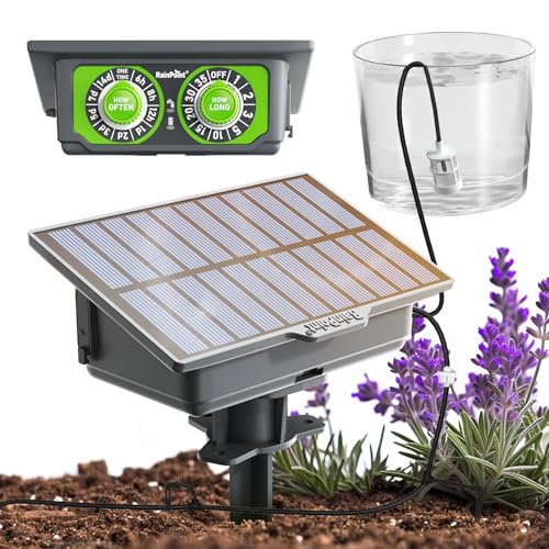 RAINPOINT Easy-Setup Solar Drip Irrigation System Outdoor & Indoor, Automatic Plant Waterer Device Kit Beginner-Friendly Garden Raised Bed Grow Tent Water 10-15 Plants
