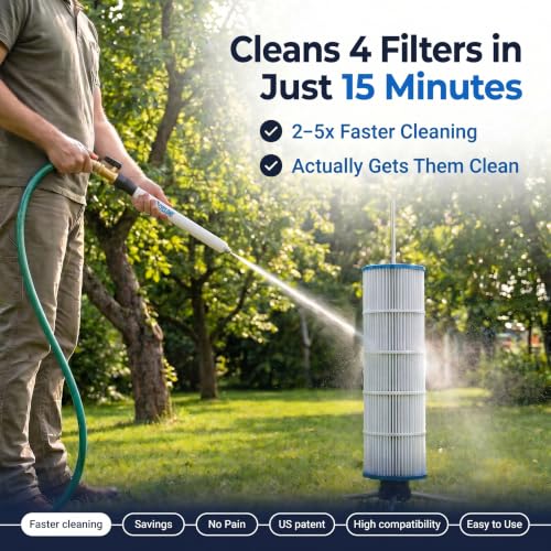 Cyclone Pool Filter Cleaner Deluxe | Spinning Stand, Mini Wand + Bag - size: 01. Deluxe
