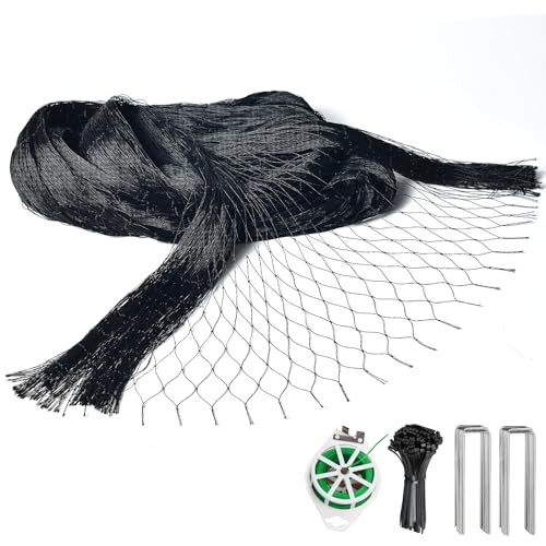 50 x 50 FT Bird Netting for Garden, 1" Square Mesh Size Heavy Duty Nylon Chicken Coop Netting for Blueberry Bushes, Fruit Trees and Vegetable Against Birds, Deer, Squirrels (50X50FT) - size: 50X50FT