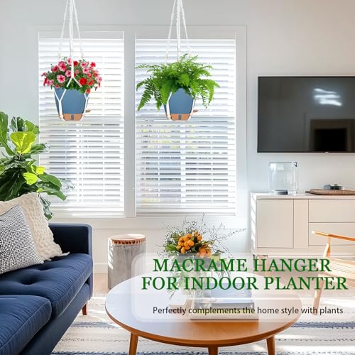 Hanging Planters for Indoor Plants 8 Inch, 2 Pack, Self Watering - color: Navy Blue, size: 8 inch