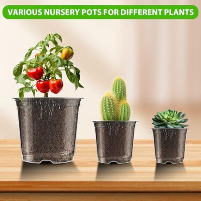 Clear Nursery Pots 36 Pack, 3.5/4/5 Inch with Drainage Holes - style: 36PCS