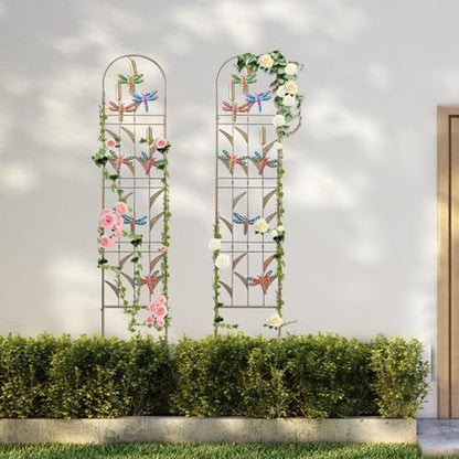 aboxoo 2-Pack Dragonfly Metal Garden Trellis for Climbing Plants - color: Dragonfly, size: 2pcs