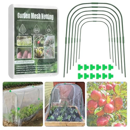 Garden Mesh Netting Kit Protect Fruit Vegetable from Birds Bugs - size: 10 * 30 FT (Kit)