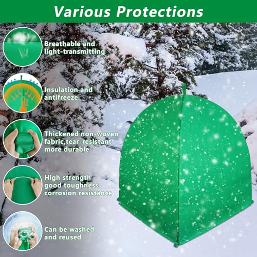 GJL 2 Pack Winter Plant Covers Freeze Protection, 22×22×23 Inch Shrub Tent - size: 22 x 22 x 23 Inches