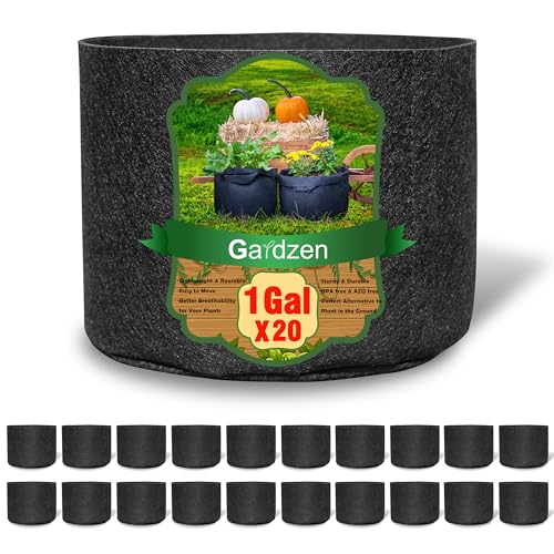 Gardzen 20-Pack 1 Gallon Nonwoven Grow Bags, Aeration Fabric Pots - size: 1 Gallon