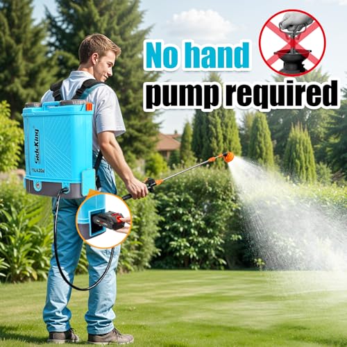 SideKing 4 Gallon Battery Powered Backpack Sprayer, 100 PSI Adjustable Electric Weed Sprayer for Lawn & Garden, Compatible with Makita 18V Battery, 5 Nozzles, Battery & Charger Included - size: 4.2 Gallon