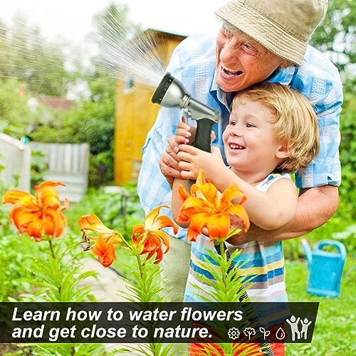 Garden Hose Nozzles,9 Spray Patterns Heavy Duty Metal Hose Sprayer Nozzle (Orange) - color: Orange