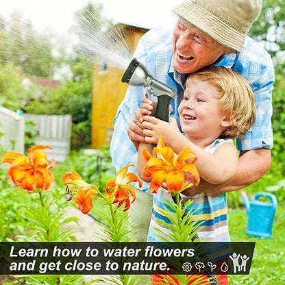 Garden Hose Nozzles,9 Spray Patterns Heavy Duty Metal Hose Sprayer Nozzle (Orange) - color: Orange